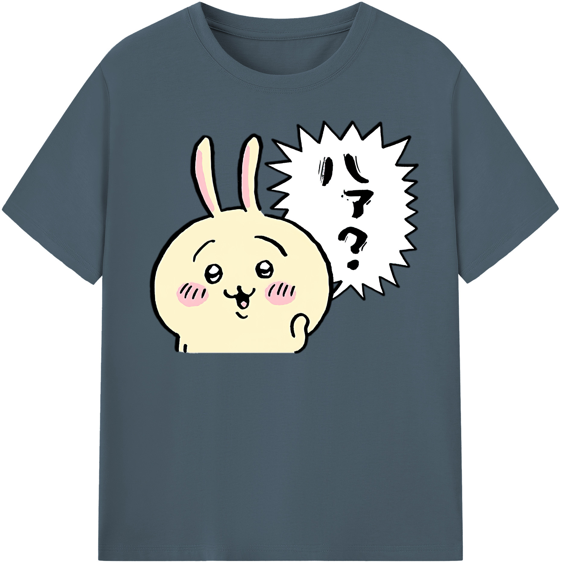 （画像用） ちいかわ うさぎ Chii-kawa usagi 綿100％半袖Tシャツ（フロントプリント）